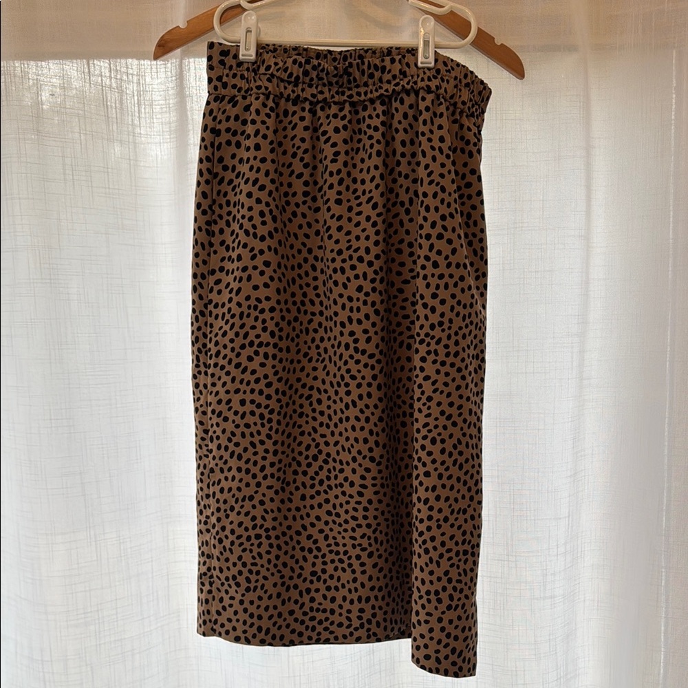 J Crew Leopard Print Midi Skirt